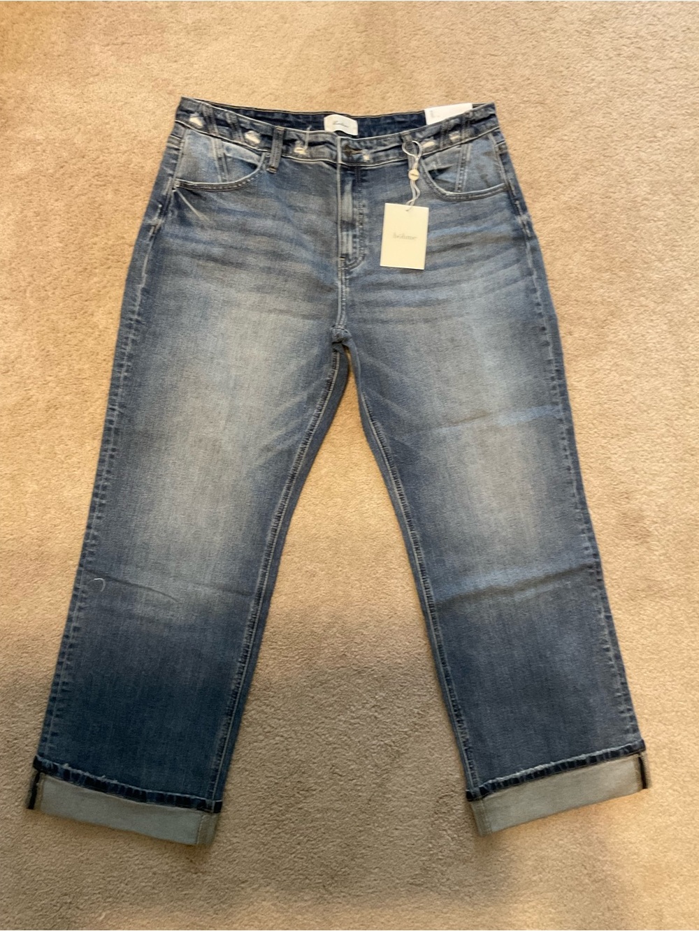 Bohme KanCan Mid-Blue Cropped Straight Jeans